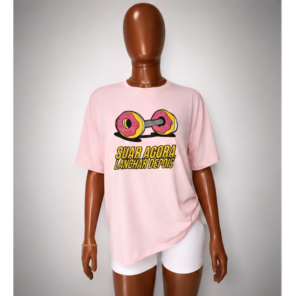 Camiseta estampada - Rosquinha - Rosa BB