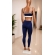 Conjunto top esportivo e legging de cintura alta - Azul Marinho