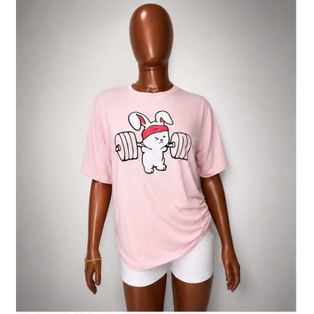 Camiseta estampada - Coelhinho - Rosa BB