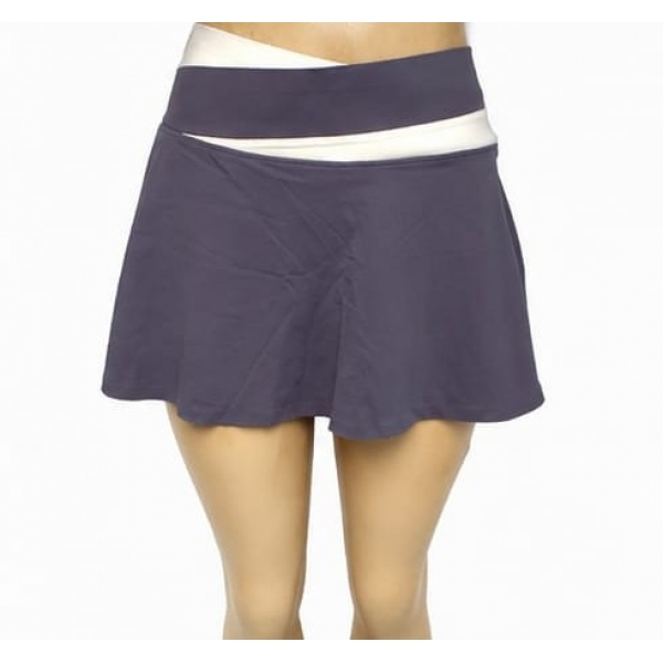 Saia Esportiva com Short Interno e detalhe em faixa branco. - Cinza