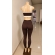 Conjunto top esportivo e legging de cintura alta - Marrom Escuro